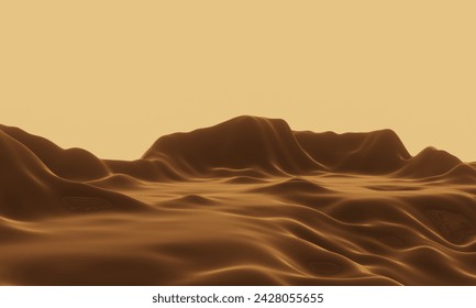 3D desert environment. Dry zone. sand dune.