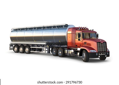 3D design tank truck, tanker truck, tanker as isolated object on white background