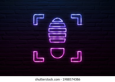 
3D Digital Footprint Icon Neon Style