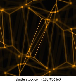 A 3d Digital Illustration Of An Abstract Orange Plexus With Glowing Lines.