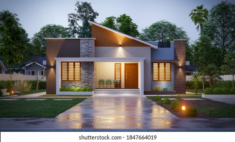 3d Digital Illustration House Elevation Stock Illustration 1847664019 ...