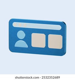 3D Digital Profile Card with Modern Minimal Design for User Interface Concepts - Powered by Shutterstock