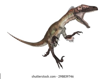 3d Digital Render Dinosaur Utahraptor Running Stock Illustration 