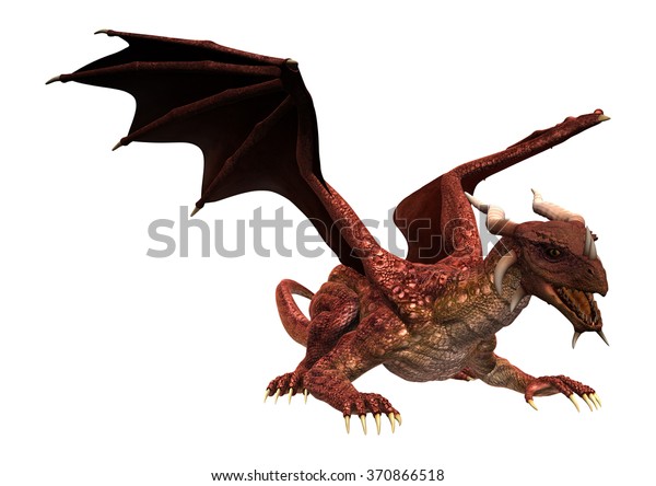 3d Digital Render Red Fantasy Dragon Stock Illustration 370866518