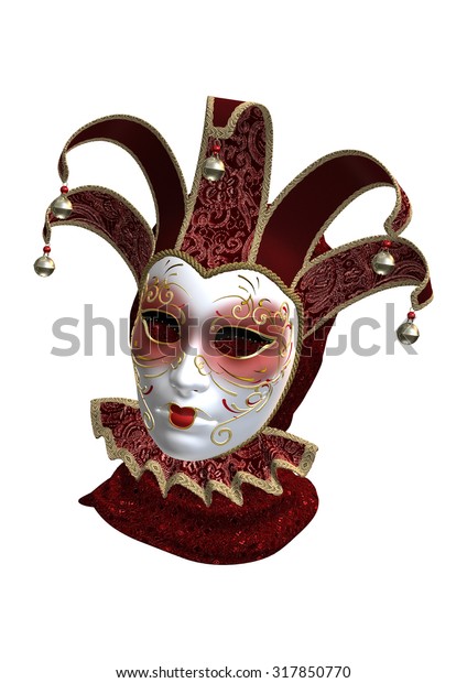 3d Digital Render Red Venetian Mask Stock Illustration 317850770 ...