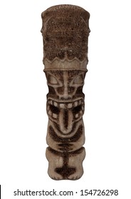 3D digital render of a Tiki statue isolated on white background