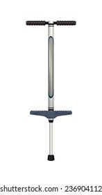 3D Digital Render Of A Vintage Pogo Stick Isolated On White Background