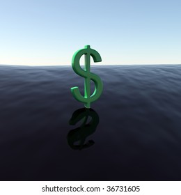 3d Dimentional Doller Sign Floating On Stock Illustration 36731605 ...