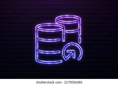 3D Direct Access Data Icon Neon Sign