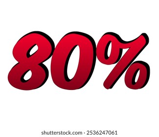 3d discount 80% percent off label symbol on white background for black Friday concept - Powered by Shutterstock