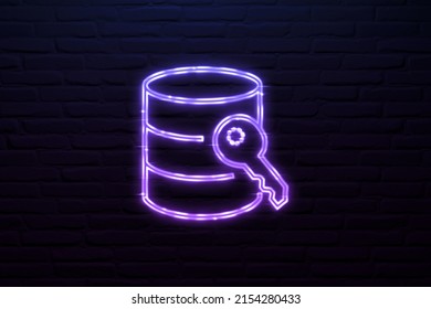 3D Disk Encryption Icon Neon Sign