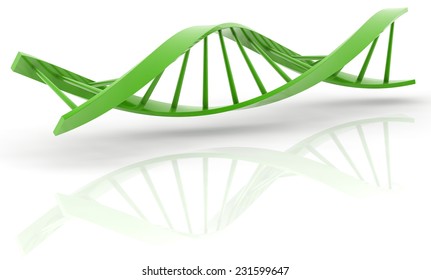 3d DNA model on white background. digitally generated image.