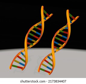 3d DNA Strands In Close Up