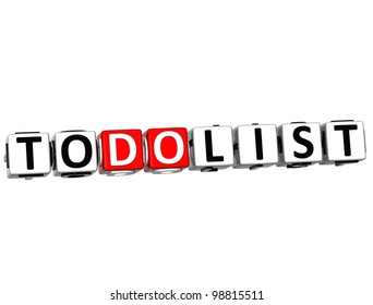 3D To Do List Cube text on white background