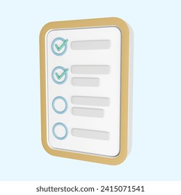3D to do list icon check