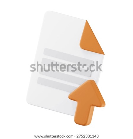 3D document upload interface icon representing secure digital document submission used in identity verification and compliance onboarding