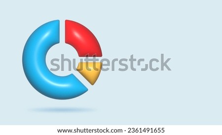 3D Donut chart graph growth diagram Infographics elements analysis, Business pie graphics donut