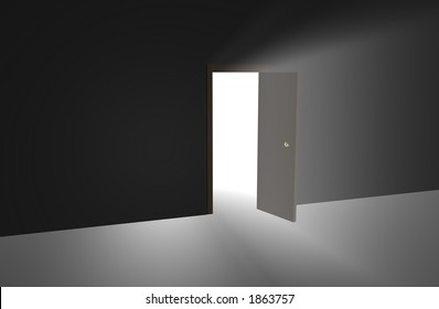 Open Door Dark Room Light Outside Stock Illustration 88234702