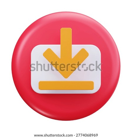 3D Download Arrow Data User Interface Icon