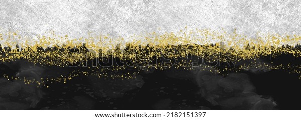 3d drawing abstract marble art wallpaper for wall decor.Resin geode functional, like watercolor geode painting. golden, black, white, and gray background