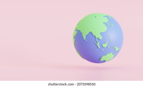 3d Earth World Map Illustration Globe. 3d Render Illustration.