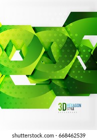  3d effect hexagon background