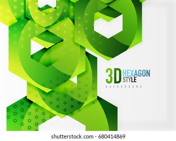  3d effect hexagon background