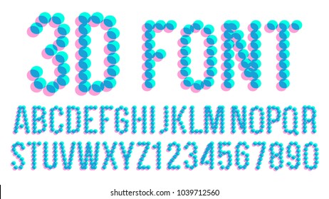 3d Font Pixel Vector Holographic 3d Stock Vector (Royalty Free ...