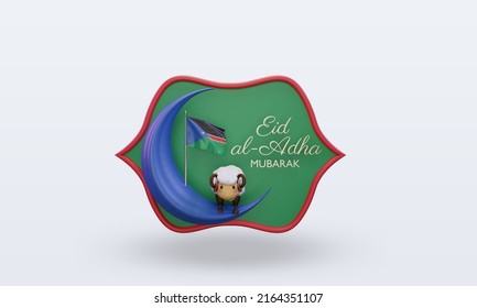 3d Eid Al Adha South Sudan Flag Rendering Front View