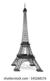 3d Eiffel Tower On A White Background