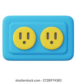 3d electrical wall power plug socket for charging devices and energy distribution