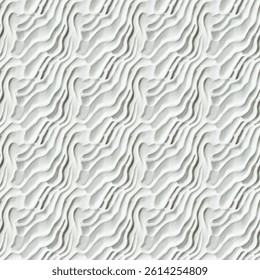 3d Elegant abstract pattern featuring undulating white waves.