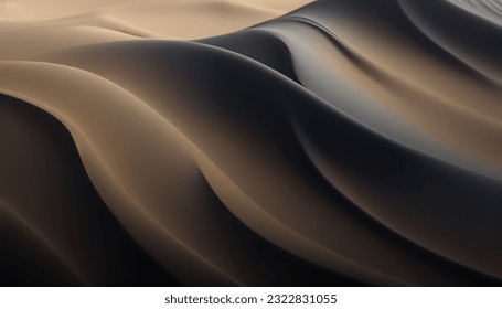 3D Elegant Background with Sand Colored Waves