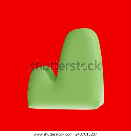 3d element shape green color 