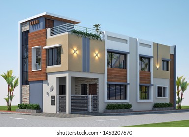 3d Elevation Of Indian 25 40 East Facing House