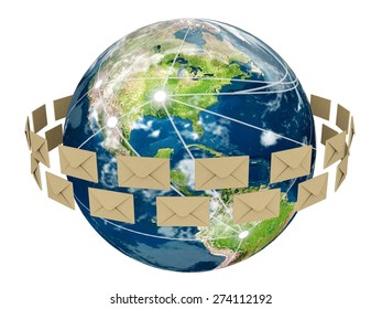 3D. E-Mail, Globe, Symbol.