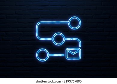 3D Email Routing Configuration Icon Neon Sign