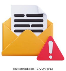3D Email Warning Alert Notification