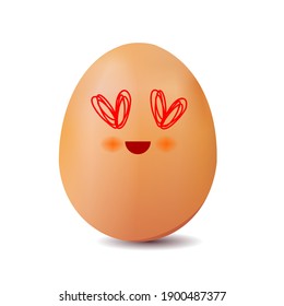 3d Emoji Egg Shapes Amazed Reaction Stock Illustration 1900487377