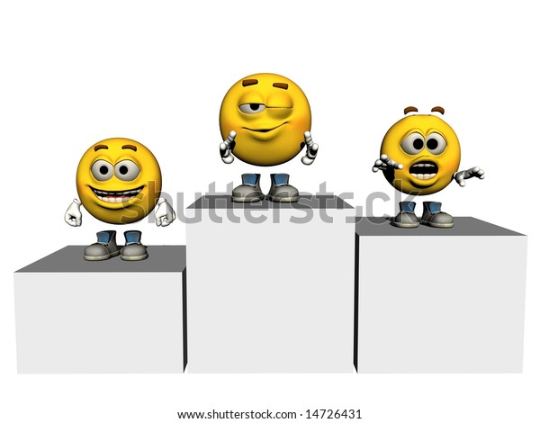 3d Emoticons On Podium Stock Illustration 14726431