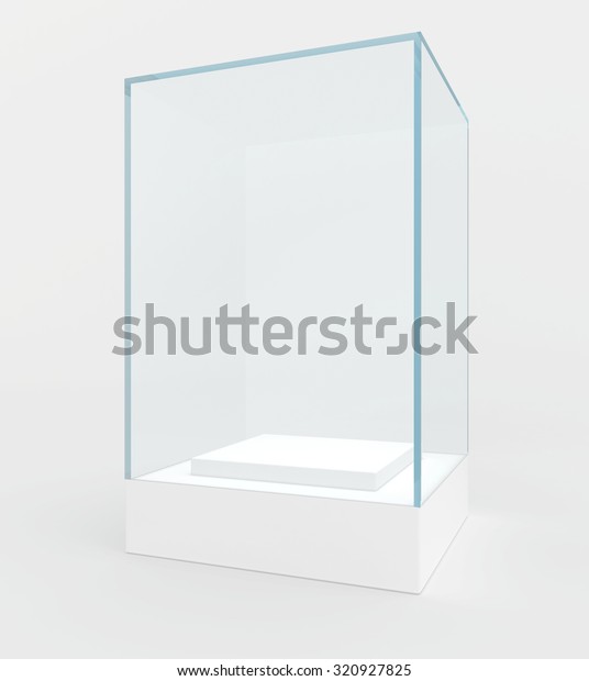 展示用の3d空のガラスショーケース グレイの背景 のイラスト素材