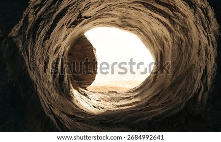 3d Empty tomb of jesus showing resurrection concept
