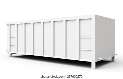 3d Empty Waste Container On White Stock Illustration 287630270 ...