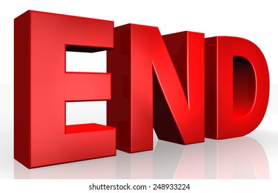 3d End Text On White Background Stock Illustration 248933224 