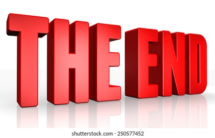 3D the end text on white background