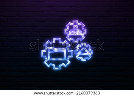 3D End-to-end encryption (E2EE) icon neon sign