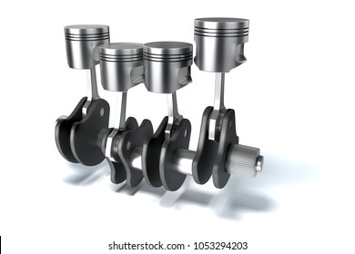 3d Engine Crankshaft Pistons Render Stock Illustration 1053294203 