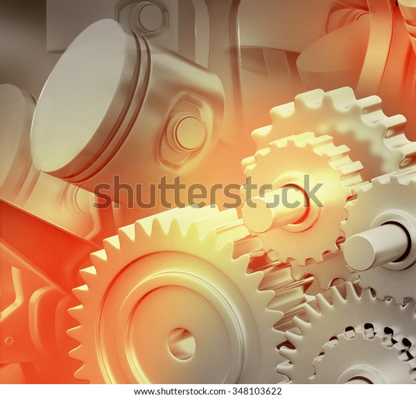 3d engine\
pistons and cog wheels\
background	