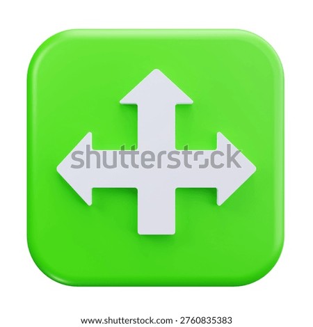 3D Expand Arrow Navigation Direction Control Icon