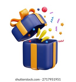 3D Exploding Gift Box Surprise Reward Icon